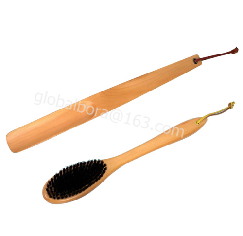 SH006 Wooden Shoe Horn & CB006 Wooden Clothes Brush